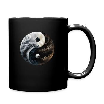 Ying Yang Motiv - Tasse einfarbig - Schwarz - Rechts