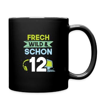 12 Jahre Geburtstag Junge Mädchen Gamer Gaming - Tasse einfarbig - Schwarz - Rechts