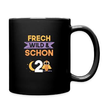 2 Jahre Geburtstag Junge Mädchen Eule - Tasse einfarbig - Schwarz - Rechts