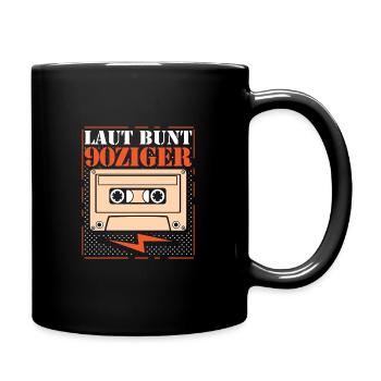 Laut Bunt 90ziger - Tasse einfarbig - Schwarz - Rechts