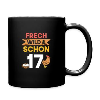 17 Jahre Geburtstag Huhn Hühner - Tasse einfarbig - Schwarz - Rechts