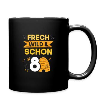 8 Jahre Geburtstag Junge Mädchen Imker Biene - Tasse einfarbig - Schwarz - Rechts
