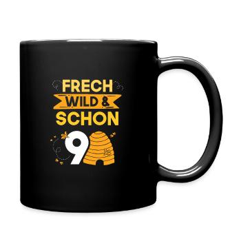 9 Jahre Geburtstag Junge Mädchen Imker Biene - Tasse einfarbig - Schwarz - Rechts