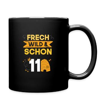 11 Jahre Geburtstag Junge Mädchen Imker Biene - Tasse einfarbig - Schwarz - Rechts