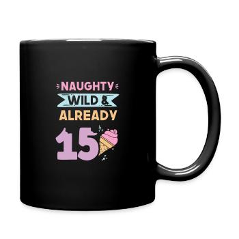 15 Jahre Geburtstag Junge Mädchen Eis essen - Tasse einfarbig - Schwarz - Rechts
