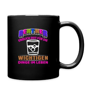 Rentner Rente Rentenbeginn Whiskeytrinker Whiskey - Tasse einfarbig - Schwarz - Rechts
