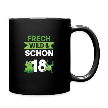 18 Jahre Geburtstag Frosch - Tasse einfarbig - Schwarz - Rechts