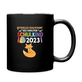Fuchs Schulanfang Schulkind 2023 - Tasse einfarbig - Schwarz - Rechts