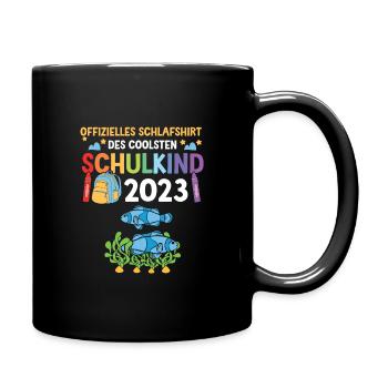 Fische Schulanfang Schulkind 2023 - Tasse einfarbig - Schwarz - Rechts