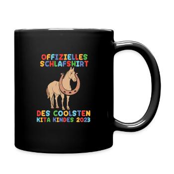 Pferd Kita Kindergarten 2023 - Tasse einfarbig - Schwarz - Rechts