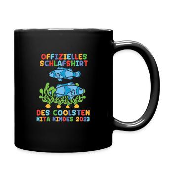 Fische Kita Kindergarten 2023 - Tasse einfarbig - Schwarz - Rechts