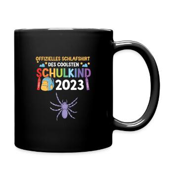 Spinne Schulanfang Schulkind 2023 - Tasse einfarbig - Schwarz - Rechts