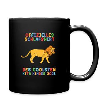 Löwe Kita Kindergarten 2023 - Tasse einfarbig - Schwarz - Rechts