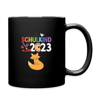 Fuchs Schulanfang Schulkind 2023 - Tasse einfarbig - Schwarz - Rechts