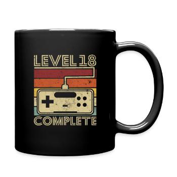 Level 18 complete Gift 18 years Birthday - Full Colour Mug - black - Right