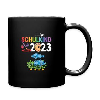 Fische Schulanfang Schulkind 2023 - Tasse einfarbig - Schwarz - Rechts
