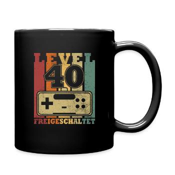 Level 40 Freigeschaltet - Tasse einfarbig - Schwarz - Rechts