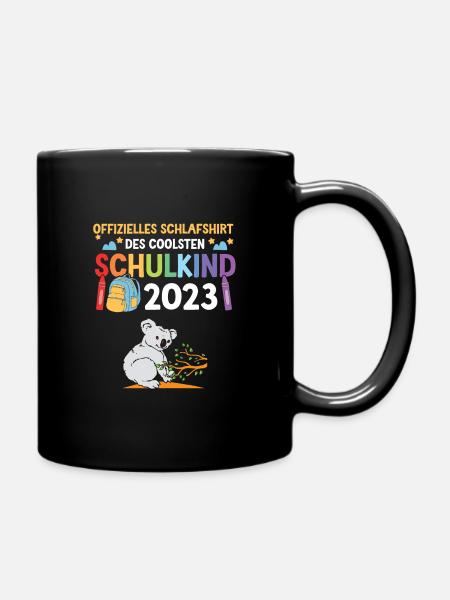 Koala Schulanfang Schulkind 2023 - Tasse einfarbig - Schwarz