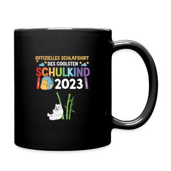 Panda Schulanfang Schulkind 2023 - Tasse einfarbig - Schwarz - Rechts