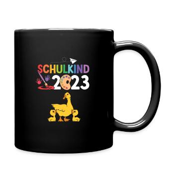 Ente Schulanfang Schulkind 2023 - Tasse einfarbig - Schwarz - Rechts