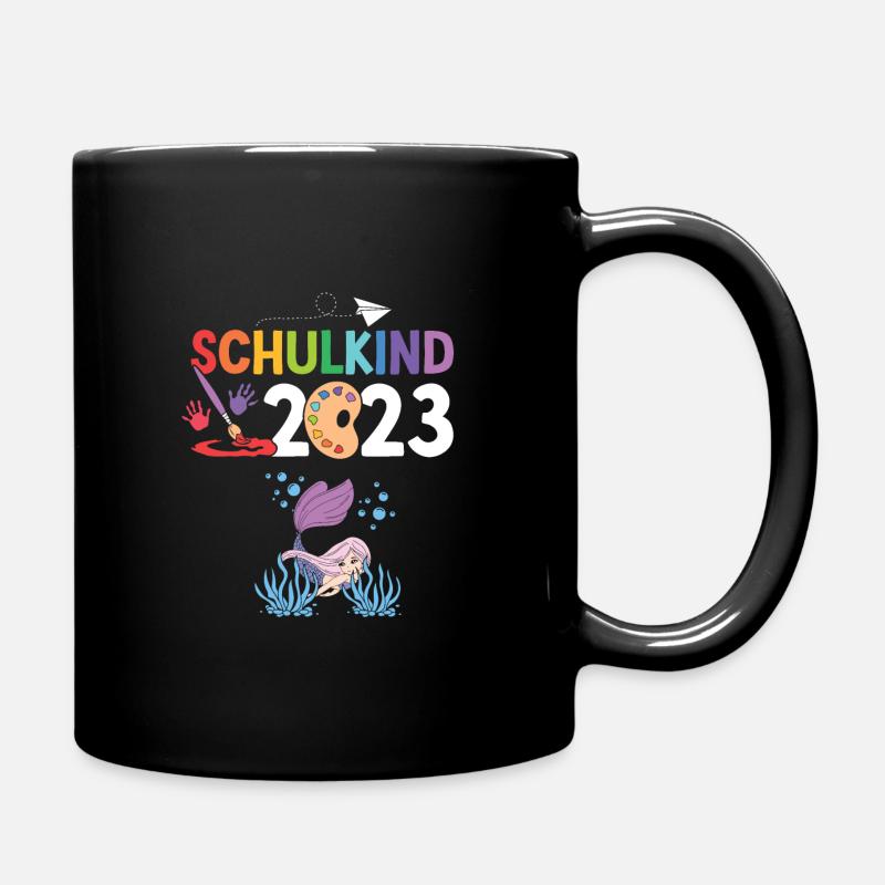 Meerjungfrau Schulanfang Schulkind 2023 - Tasse einfarbig - Schwarz