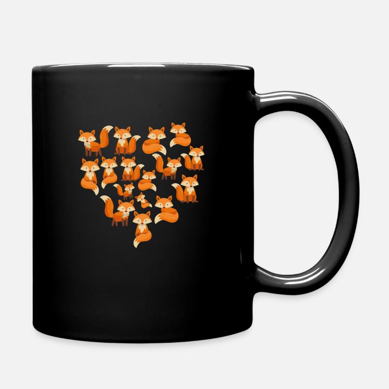 Herz Fuchs - Tasse einfarbig - Schwarz