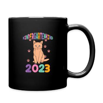 Katze Kita Kindergarten 2023 - Tasse einfarbig - Schwarz - Rechts