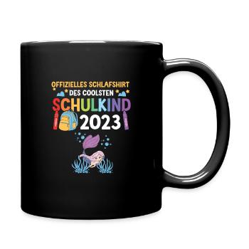 Meerjungfrau Schulanfang Schulkind 2023 - Tasse einfarbig - Schwarz - Rechts