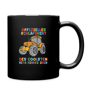 Traktor Kita Kindergarten 2023 - Tasse einfarbig - Schwarz - Rechts