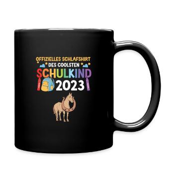 Pferd Schulanfang Schulkind 2023 - Tasse einfarbig - Schwarz - Rechts