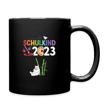 Panda Schulanfang Schulkind 2023 - Tasse einfarbig - Schwarz - Rechts