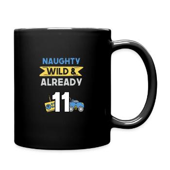 11 Jahre Geburtstag Junge Mädchen Spielzeug Auto - Tasse einfarbig - Schwarz - Rechts