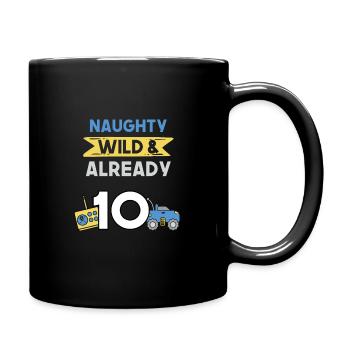 10 Jahre Geburtstag Junge Mädchen Spielzeug Auto - Tasse einfarbig - Schwarz - Rechts