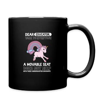 Einhorn Kita Kindergarten 2023 - Tasse einfarbig - Schwarz - Rechts