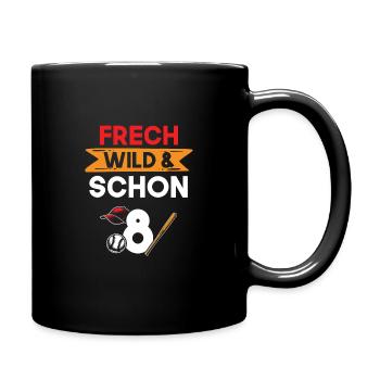 8 Jahre Geburtstag Junge Mädchen Fußball - Tasse einfarbig - Schwarz - Rechts