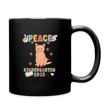 Katze Peace Kindergarten 2023 - Tasse einfarbig - Schwarz - Rechts