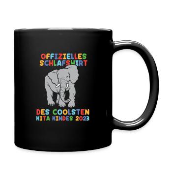 Elefant Kita Kindergarten 2023 - Tasse einfarbig - Schwarz - Rechts