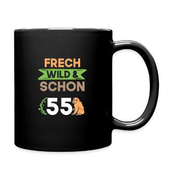 Geschenk 55 Jahre Geburtstag Affe - Tasse einfarbig - Schwarz - Rechts