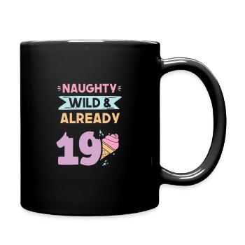 19 Jahre Geburtstag Eis essen - Tasse einfarbig - Schwarz - Rechts