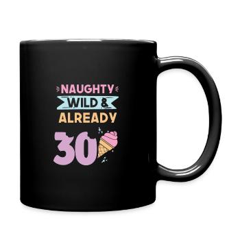 Geschenk 30 Jahre Geburtstag Eis essen - Tasse einfarbig - Schwarz - Rechts