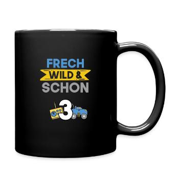 3 Jahre Geburtstag Junge Mädchen Spielzeug Auto - Tasse einfarbig - Schwarz - Rechts