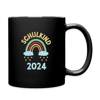 Schulanfang Regenbogen Erster Schultag 2024 - Tasse einfarbig - Schwarz - Rechts