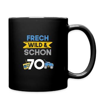 Geschenk 70 Jahre Geburtstag Spielzeug Auto - Tasse einfarbig - Schwarz - Rechts