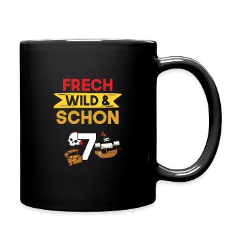 7 Jahre Geburtstag Junge Mädchen Pirat - Tasse einfarbig - Schwarz - Rechts