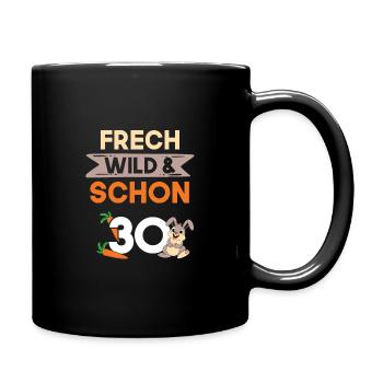 Geschenk 30 Jahre Geburtstag Hase Kaninchen - Tasse einfarbig - Schwarz - Rechts