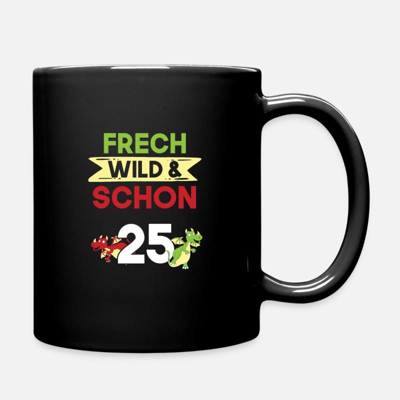Geschenk 25 Jahre Geburtstag Drachen - Tasse einfarbig - Schwarz