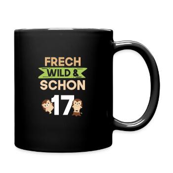 17 Jahre Geburtstag Igel - Tasse einfarbig - Schwarz - Rechts