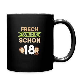 18 Jahre Geburtstag Igel - Tasse einfarbig - Schwarz - Rechts