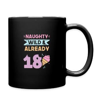 18 Jahre Geburtstag Eis essen - Tasse einfarbig - Schwarz - Rechts