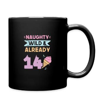 14 Jahre Geburtstag Junge Mädchen Eis essen - Tasse einfarbig - Schwarz - Rechts